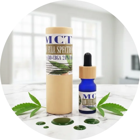 CBD+CBDA Olio 24% RAW FULL SPECTRUM dettaglio — integratore di canapa grezzo a spettro completo massima concentrazione CBDITALY