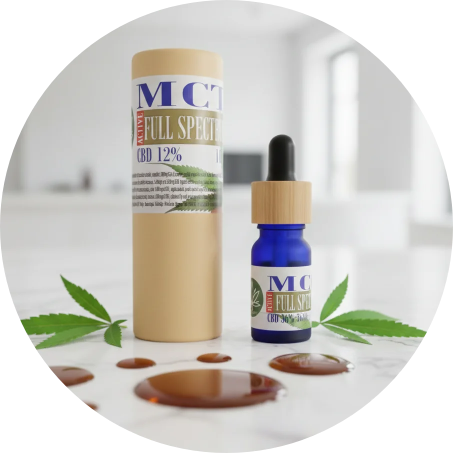CBDITALY aceite CBD Cannabis 12% ACTIVE FULL SPECTRUM detalle del envase suplemento de cáñamo