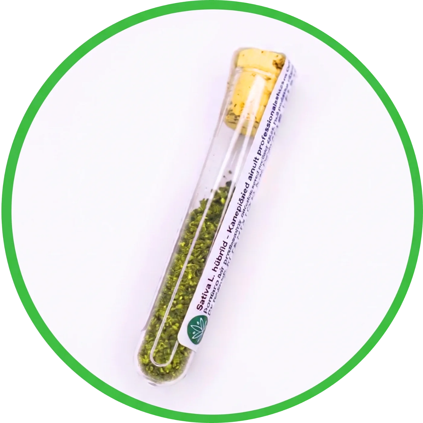 Canapa aromatica Milled 1.33g in provetta trasparente riutilizzabile di CBDITALY.