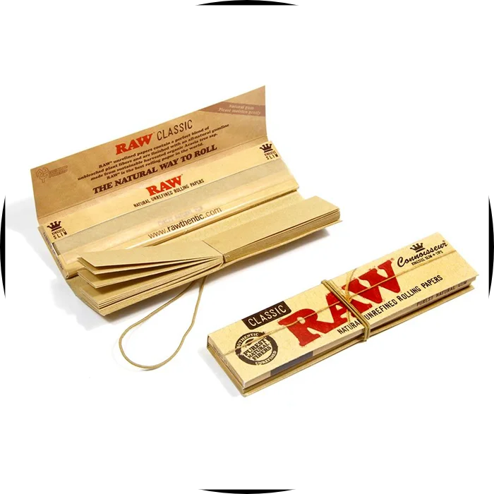 RAW Classic Connoisseur King Size cartine con filtri, libretto in carta naturale non sbiancata