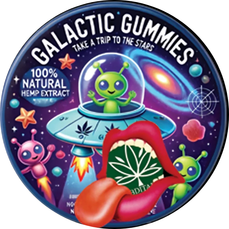 CBDITALY Galactic Gummies integratore wellness ad alta potenza con estratto di canapa, prodotto 18+